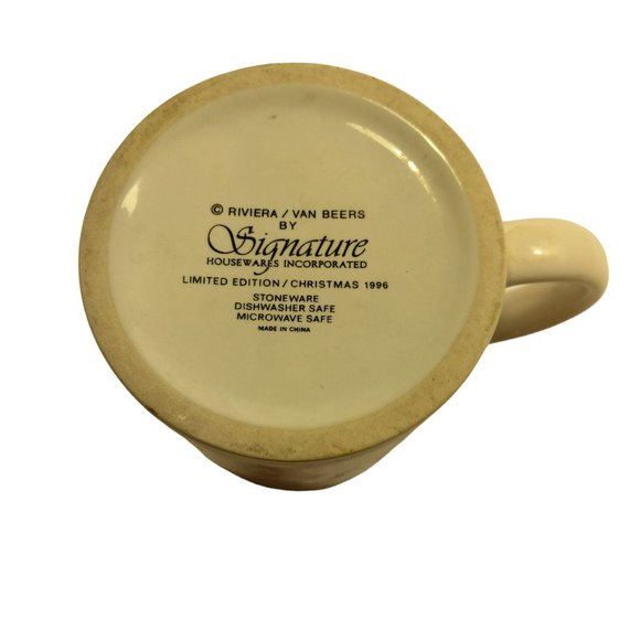 Riviera Van Beers Christmas Coffee Cup Seaseons Greetings Snowman Signature Mug - Picture 7 of 9